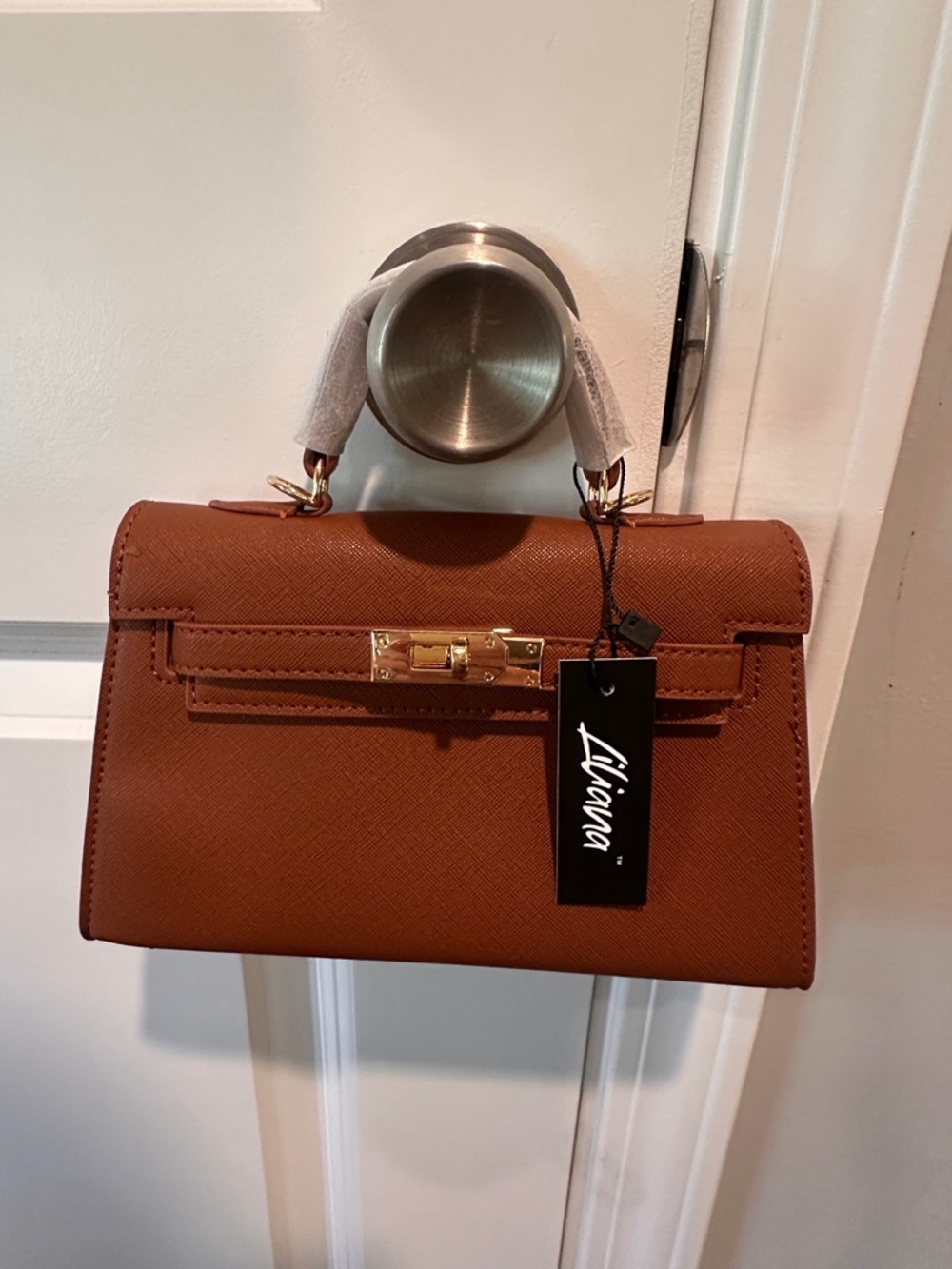 Lianna Women's Top-Handle Satchel in Cognac Brown from Shop Talulah